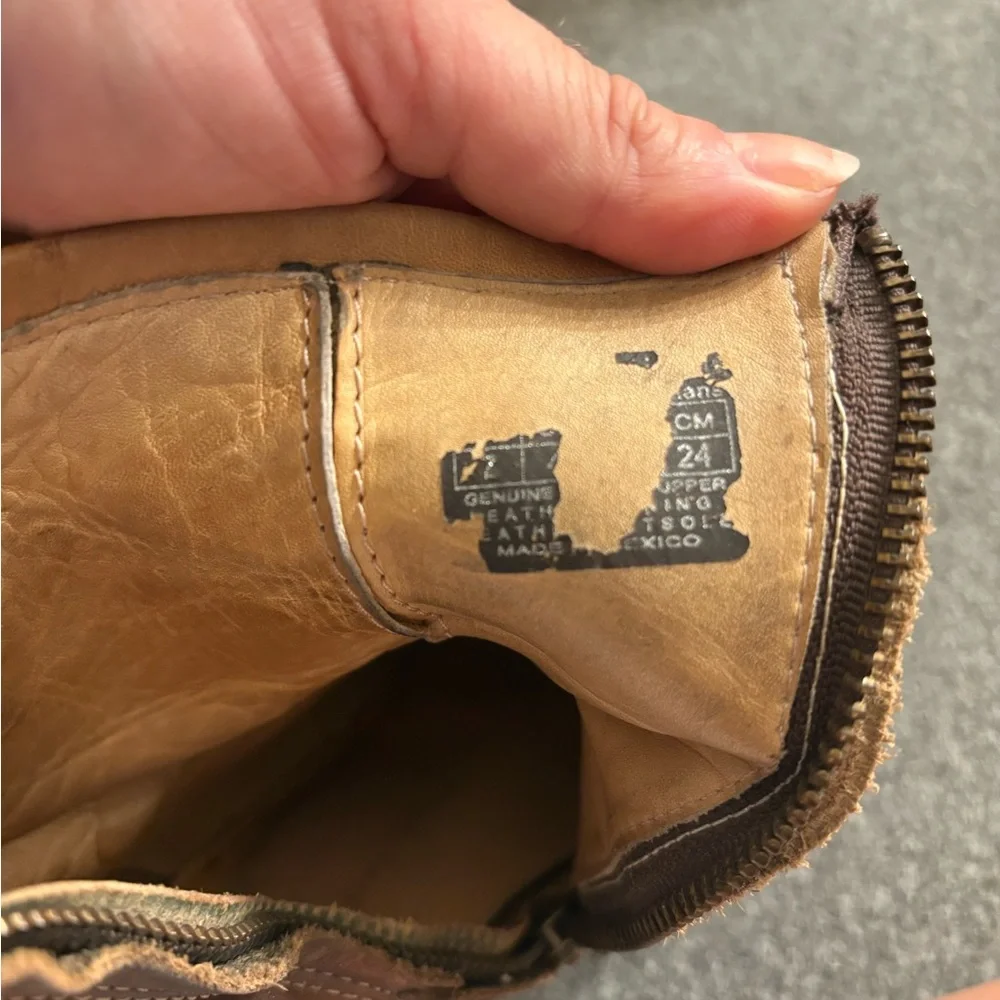 Bed Stu Brown Heeled Boots with Buckle Detail - Picture 6 of 8